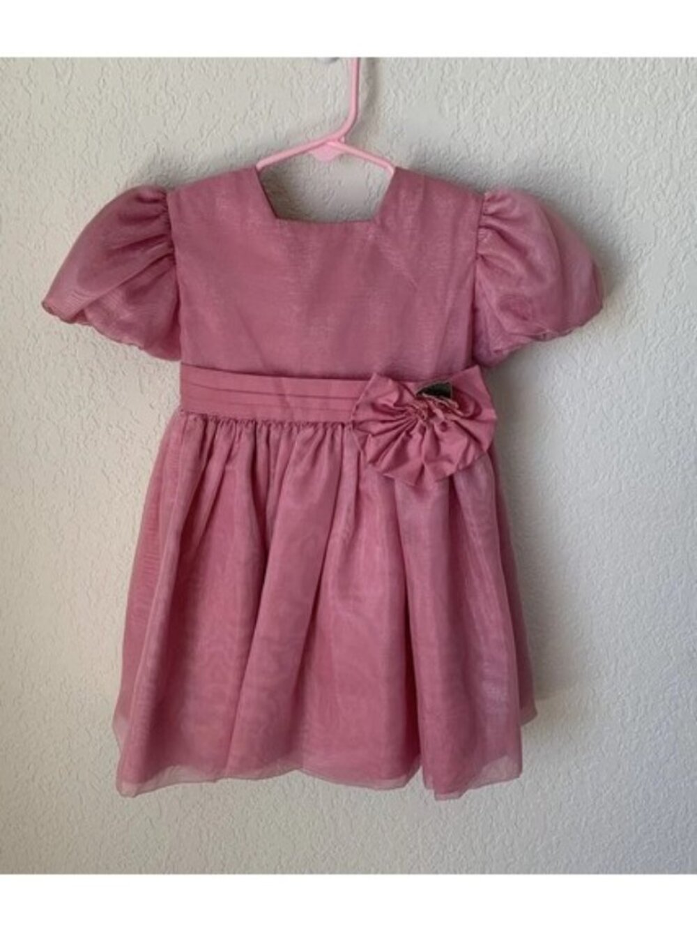 Vintage Mauve Girls Dress Size 4T USA Heirloom Birthday Party Portrait *spot*